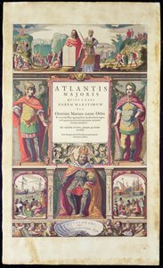 Frontispice av det femte bindet av Janssons Atlas Novus, utgitt i Amsterdam i 1650